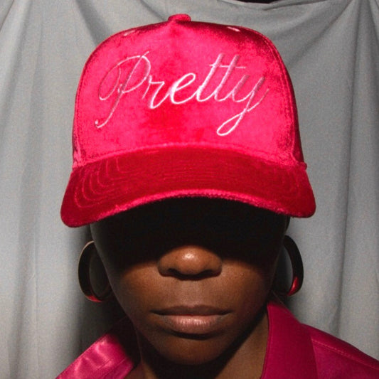 Pink Velvet Baseball Cap – Women's Adjustable Embroidered Cap