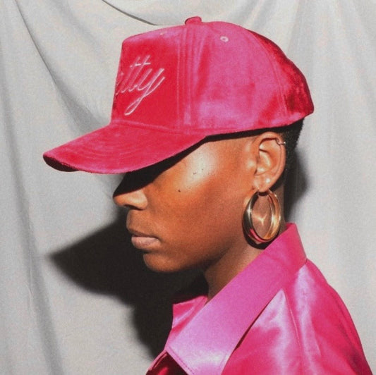Pink Velvet Baseball Cap – Women's Adjustable Embroidered Cap